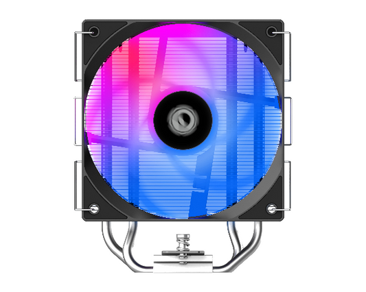 Colorful LED fan on a white background