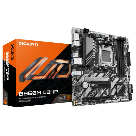 لوحة أم Gigabyte B850M D3HP AMD AM5 DDR5 - وحدة معالجة الرسومات PCIe 5.0 x16 - فتحتان M.2 - وضع X3D Turbo