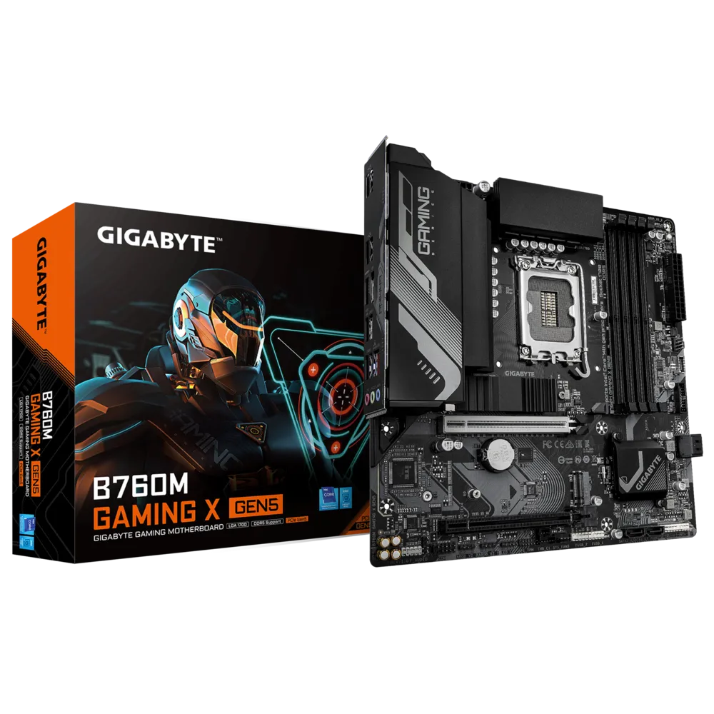 GIGABYTE B760M GAMING X DDR5 Motherboard Supports Intel Core 12th-13th-14th Gen CPUs With PCIe 5.0 x16 Slot, 2xPCIe 4.0 M.2 Slots, and DDR5 Memory