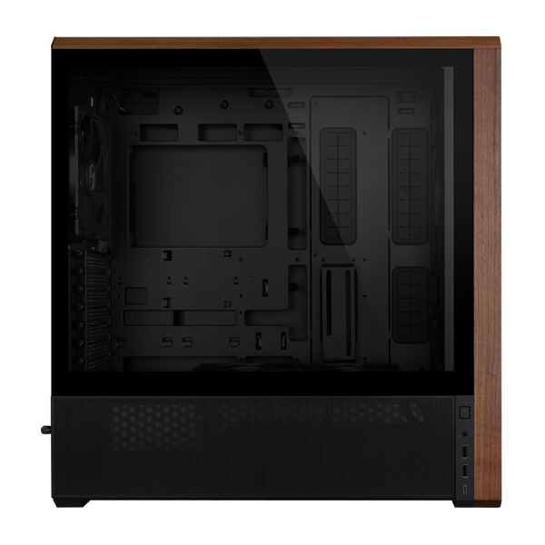 Lian Li LANCOOL 217 Genuine Walnut Wood Computer Case, Mid-Tower ATX PC Case with 5 Pre-Installed PWM Fans 2x170mm, 2x120mm & 1x140mm, Flexible PSU & Cable Installation - Black
