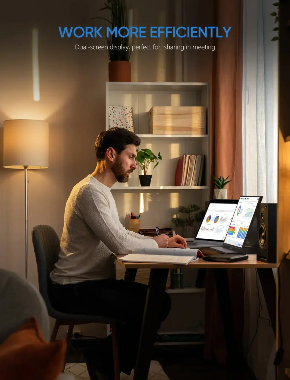 Arzopa S1Table 15.6″ FHD 60Hz Portable Monitor – IPS 85° Viewing, 72% Color Gamut, Mini‑HDMI + Dual USB‑C, 300 nits Brightness, Built‑in Kickstand & Speakers
