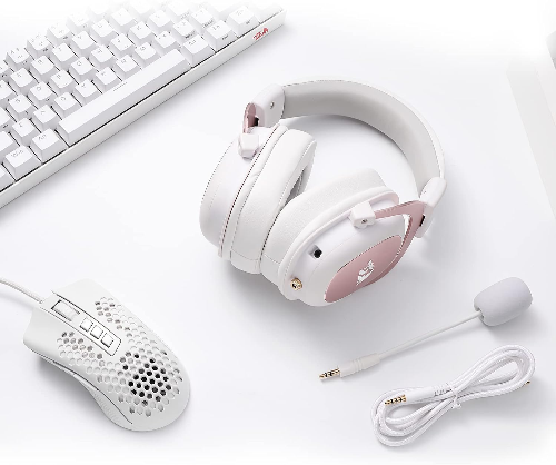 Redragon H510 Zeus 2 White Wired Gaming Headset - 7.1 Surround Sound - Memory Foam Ear Pads - 53MM Drivers - Detachable Microphone - Multi Platforms for PC, PS4/3 & Xbox One/Series X