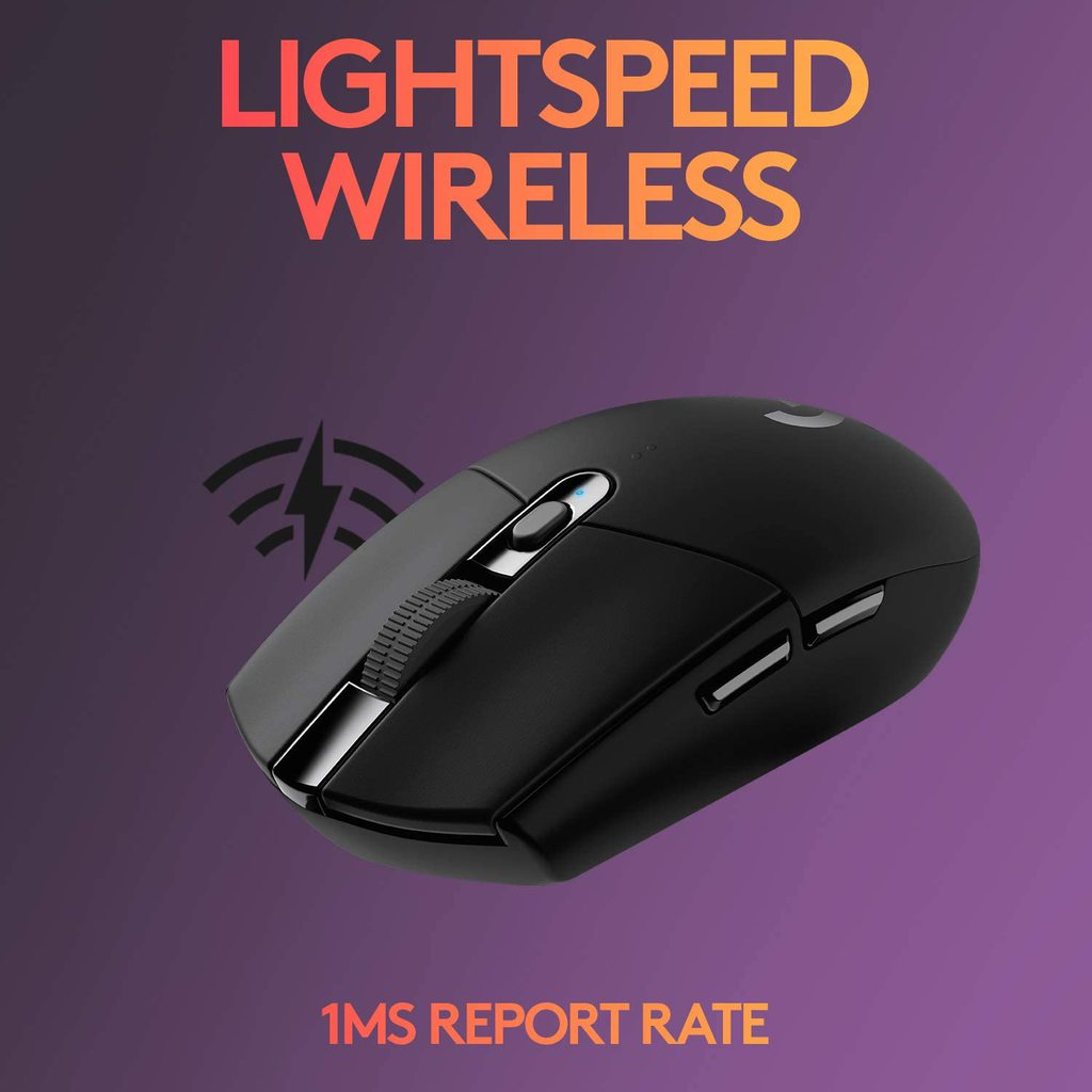 Logitech G305 Lightspeed Wireless Gaming Mouse HERO SENSORMAX 12,000 DPI -black