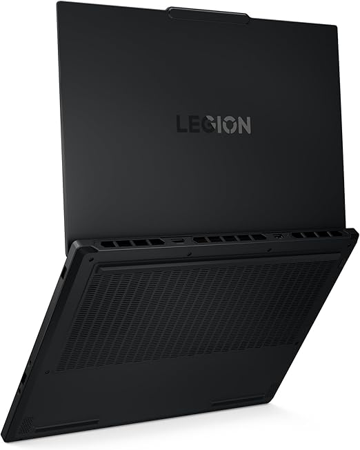 Lenovo Legion gaming laptop rear cover and vented bottom with LEGION logo, black.