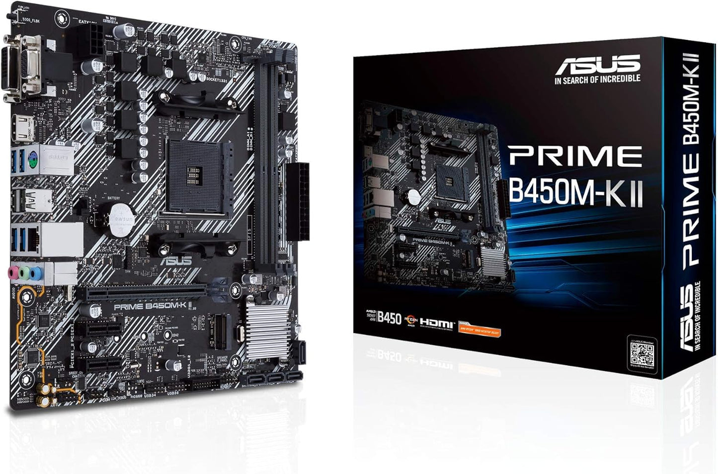 اللوحة الأم ASUS Prime B450M-K II بمقبس AM4