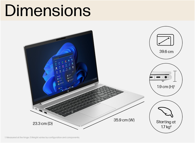 HP PROBOOK 450 G10 - 15.6" - CORE I7 1355U - 512GB Gnvme - 8GB RAM