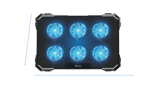 مبرد ICE-06N لأجهزة الكمبيوتر المحمولة حتى 17 بوصة مزود بـ 6 مراوح من st-standard - أسود