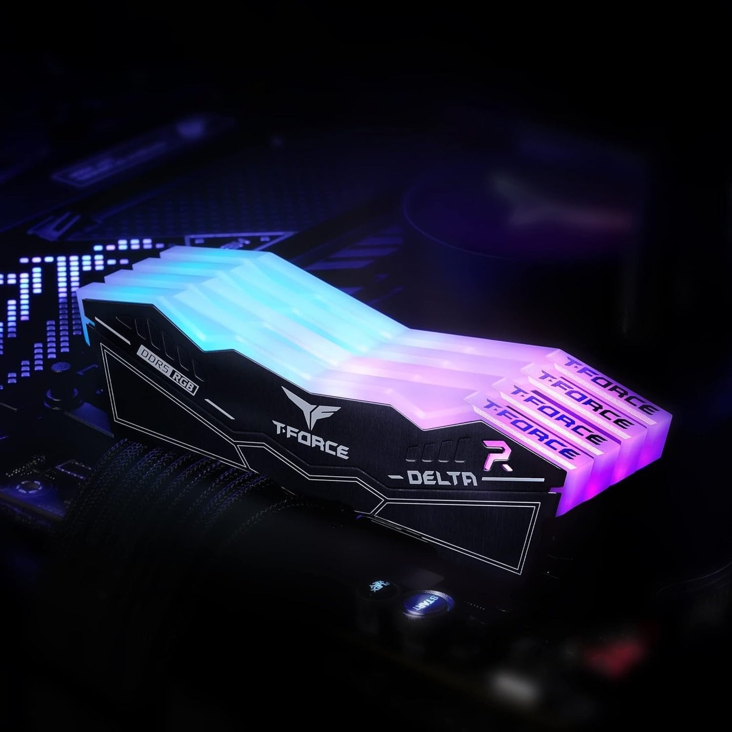 TeamGroup T-Force Delta RGB 16GB 6000MHz CL38 Desktop Gaming DDR5 RAM with Intel XMP 3.0 and AMD Expo Support (Black)
