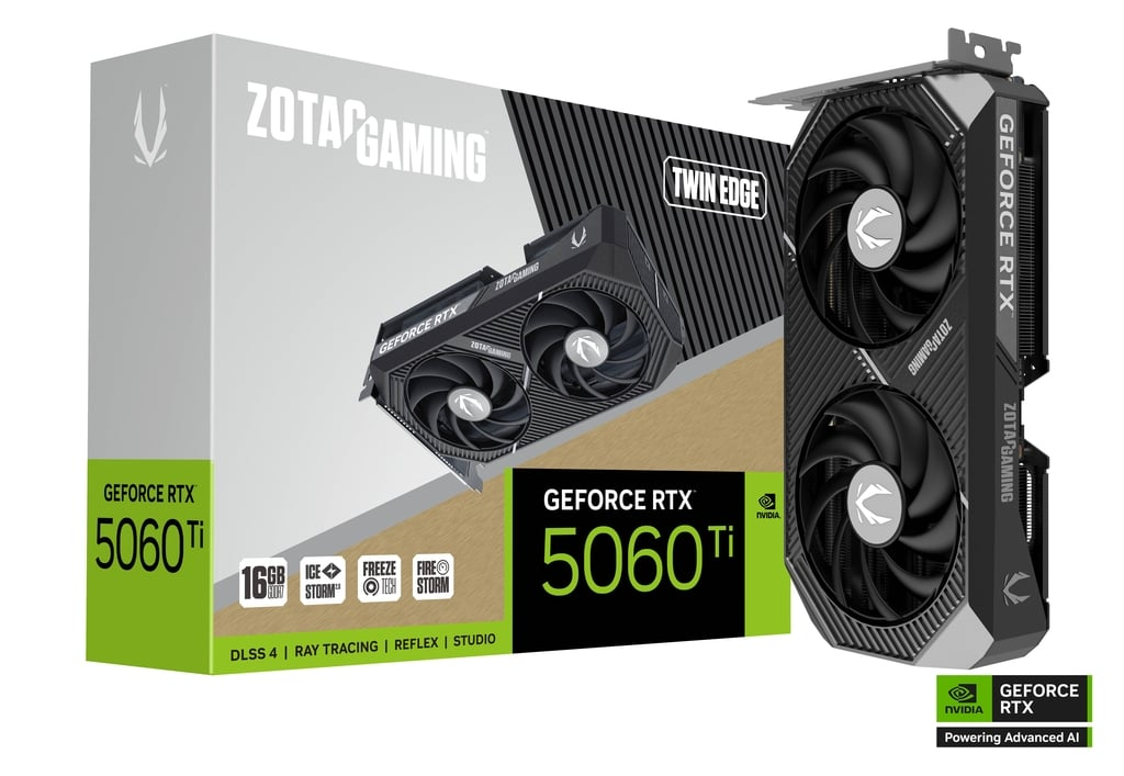 بطاقة ZOTAC GAMING GeForce RTX 5060Ti سعة 16 جيجابايت بتقنية Twin Edge
