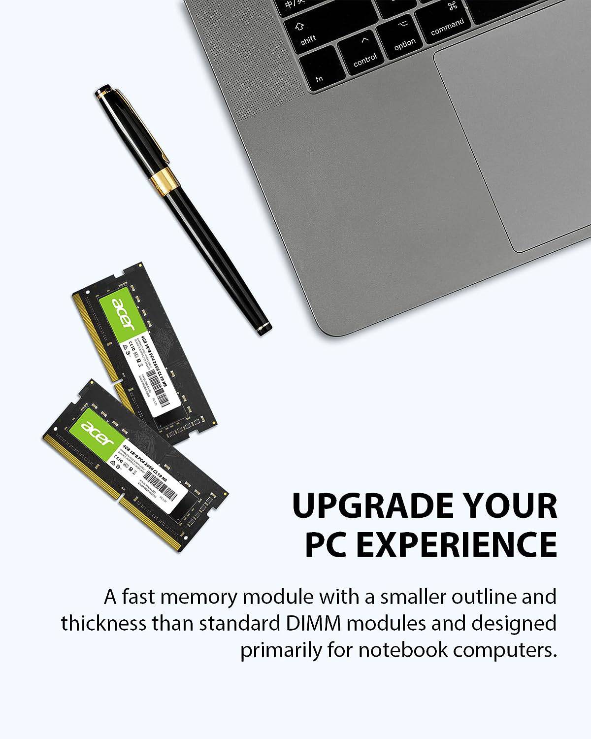 acer SD100 4GB Single RAM 2666 MHz DDR4 CL19 1.2V Laptop Computer Memory
