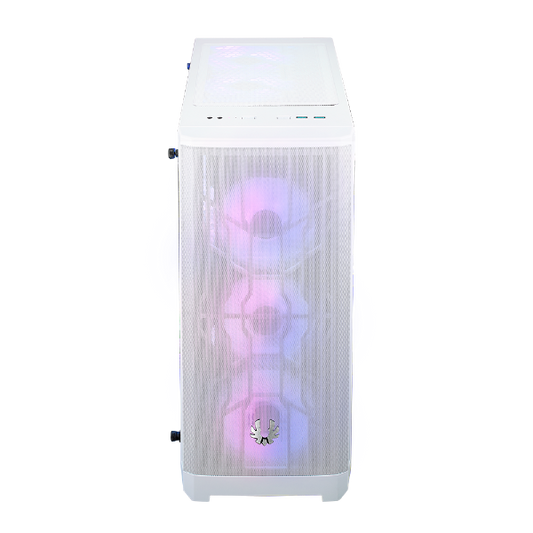 BitFenix Nova Mesh TG Mid Tower Case Tempered Glass Window, 4 FAN FRGB White