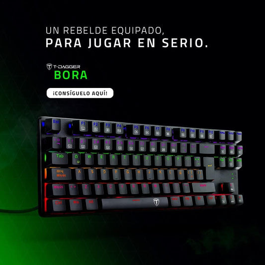 T-dagger TGK313 Bora Rainbow Led Tkl Gaming Mechanical Red Switch Keyboard
