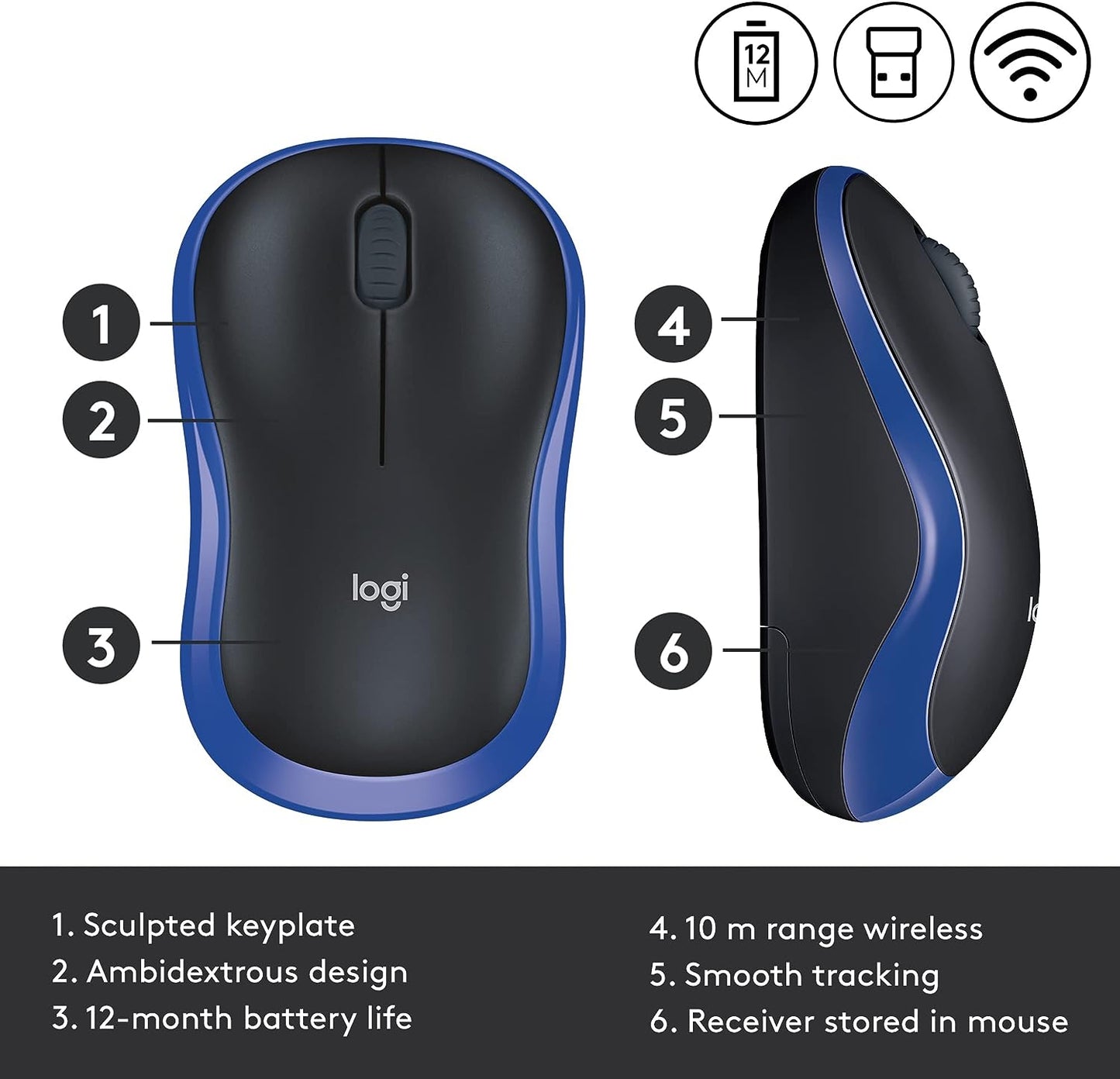 Logitech Wireless Mouse M185 BLUE