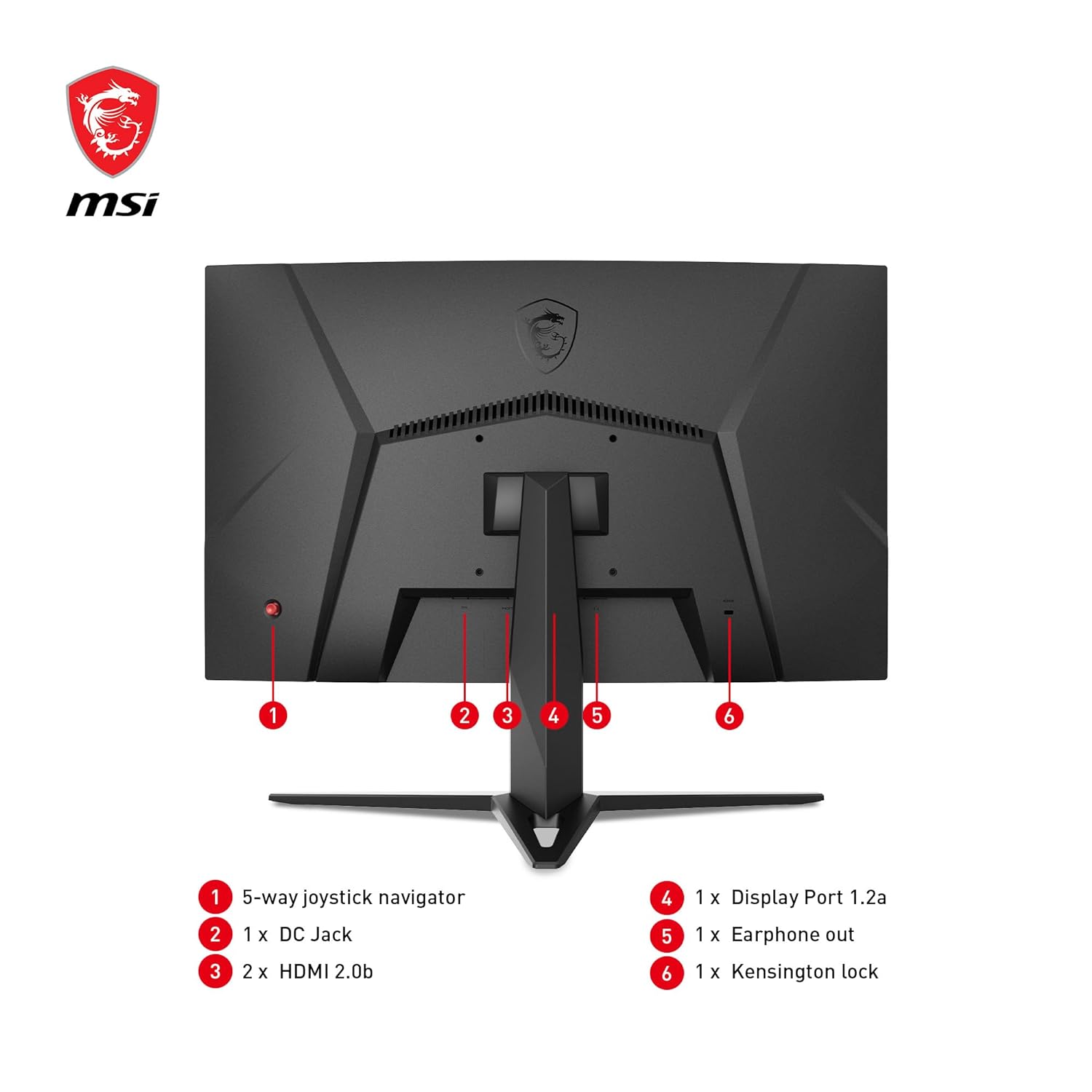 MSI G24C4 E2 24 Inch FHD Curved Gaming Monitor - 1500R 1920 x 1080 VA Panel, 180Hz / 1ms