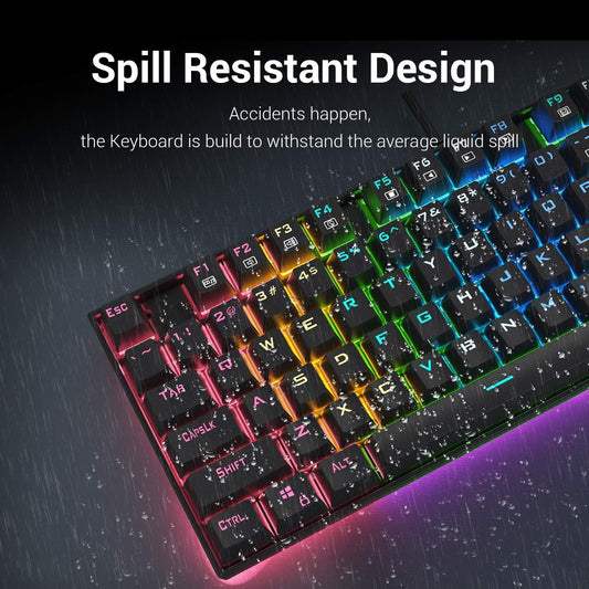 Redragon K552 Kumara RGB TKL Size Brown Switch Mechanical Gaming Keyboard -Black