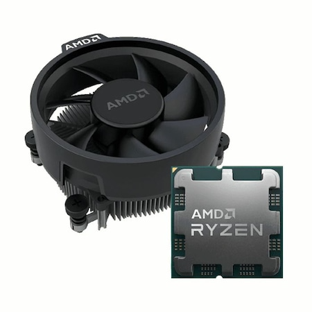 AMD RYZEN 5 7600 mpk 6 cores 12 threads 3.8 GHz base clock up to 5.1 GHz boost 32MB L3 cache 65W TDP AM5 PCIe 5.0
