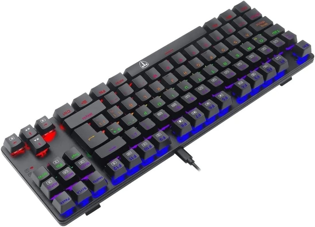 T-dagger TGK313 Bora Rainbow Led Tkl Gaming Mechanical Red Switch Keyboard