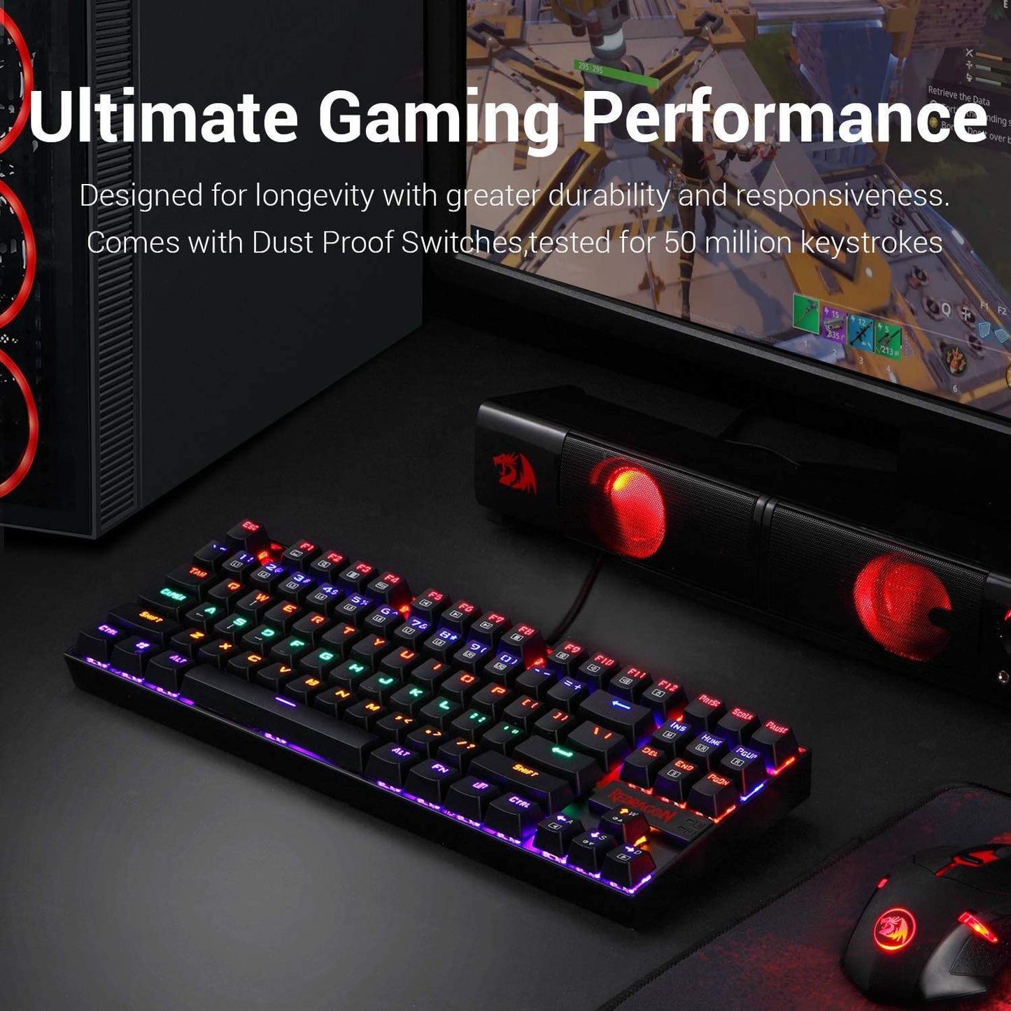 Redragon K552R Kumara RAINBOW Backlit Mechanical Gaming Keyboard