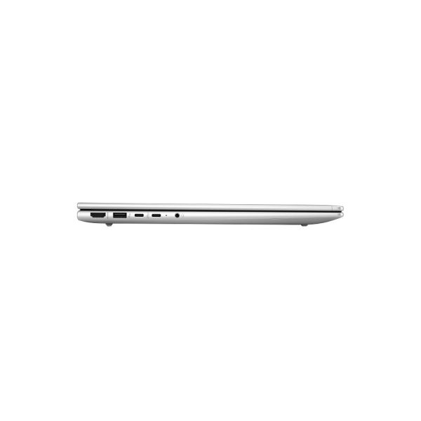 Silver laptop side view with ports and ventilation slots