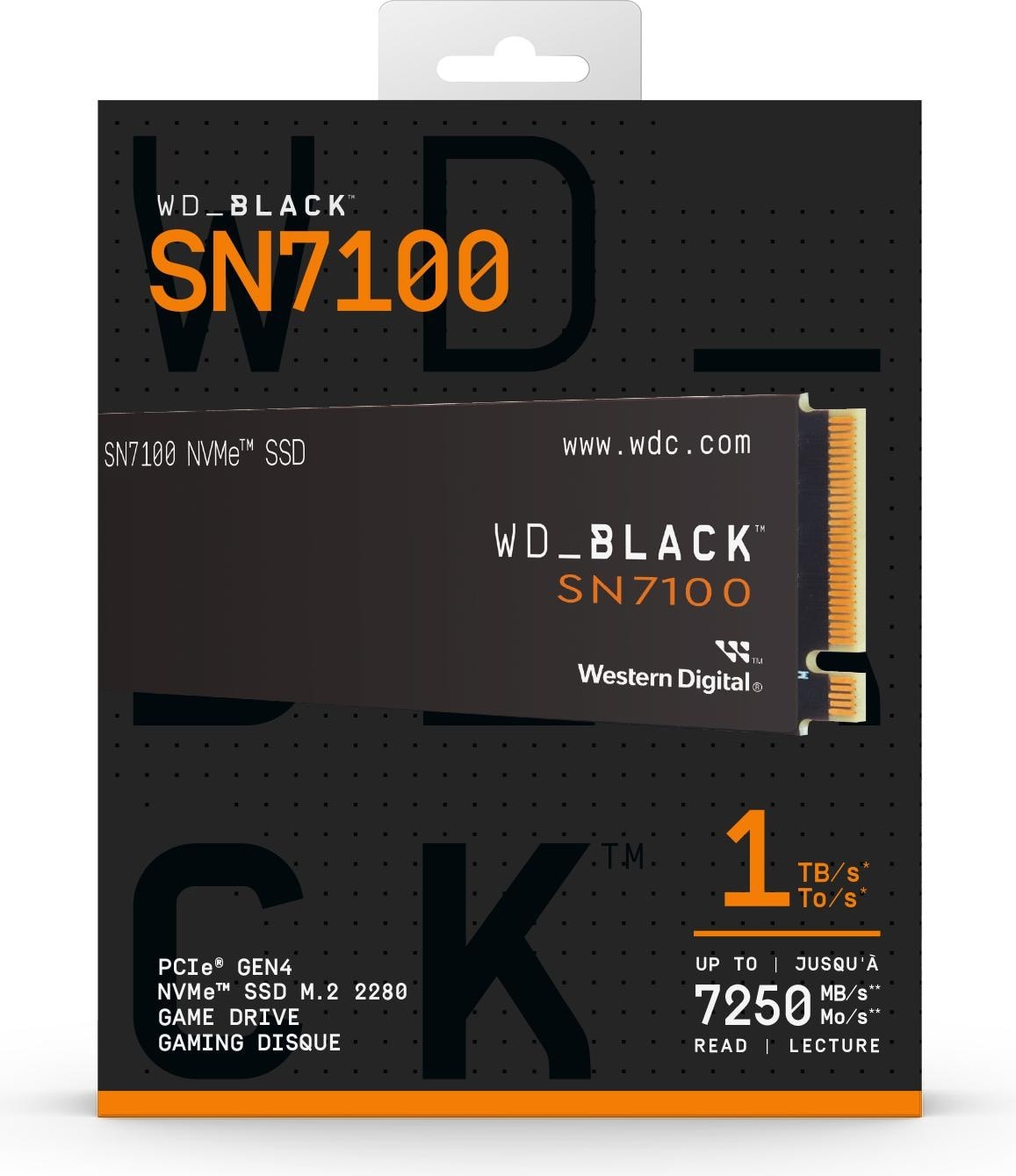 WD Black SN7100 1TB NVMe SSD PCIe Gen4 x4 up to 7250MB/s read and 6900MB/s write