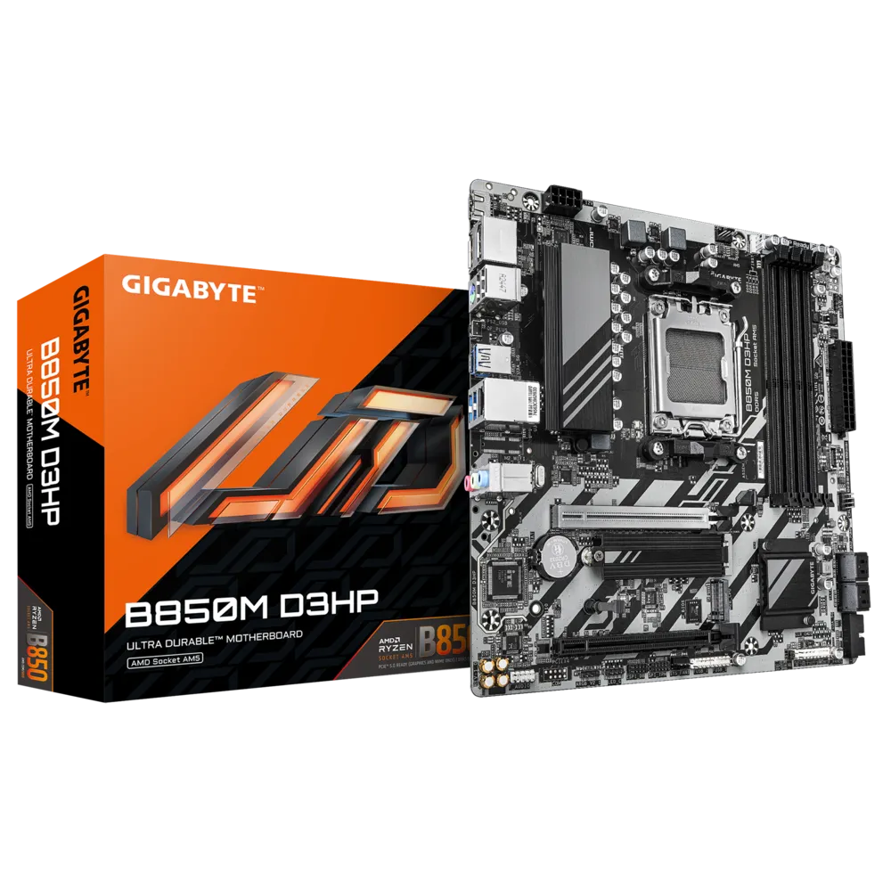 Gigabyte B850M D3HP AMD AM5 DDR5 Motherboard - Gpu PCIe 5.0 x16 - 2x M.2 Slots - X3D Turbo Mode