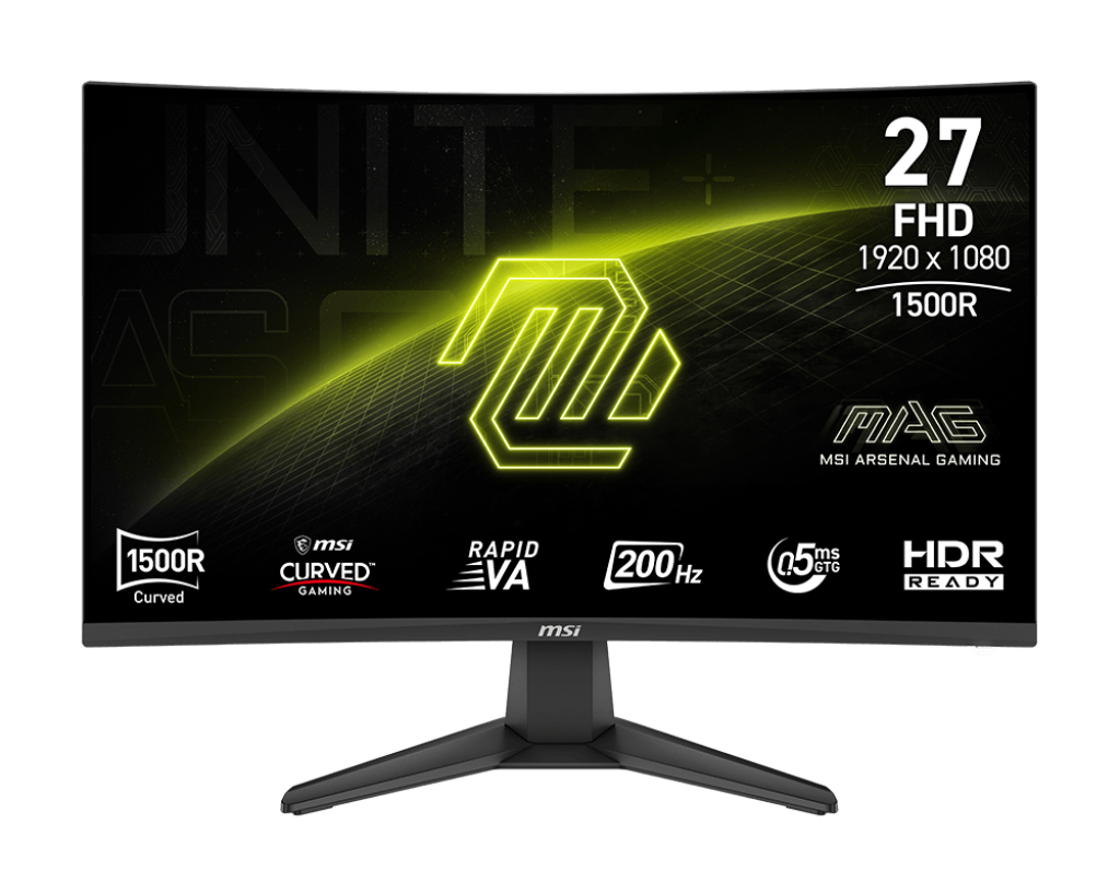 MSI MAG 276CF E20 27 inch FHD 200Hz 0.5ms GTG Rapid VA Panel SRGB 98% 1500r Curved Gaming Monitor