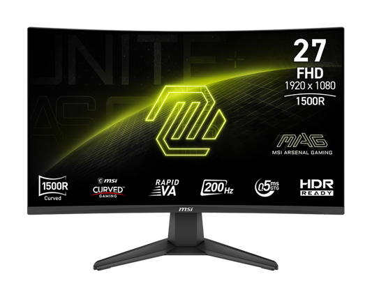 MSI MAG 276CF E20 27 inch FHD 200Hz 0.5ms GTG Rapid VA Panel SRGB 98% 1500r Curved Gaming Monitor