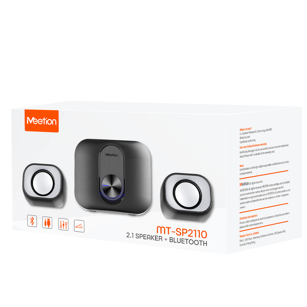 سماعة بلوتوث سطح المكتب Meetion SP2110 2.1، 5 وات، صوت عالي، جهير صادم، تجربة صوتية فائقة 2.1 قناة