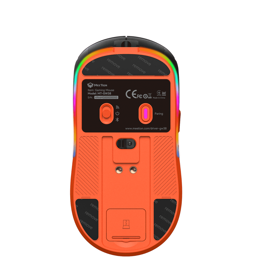 Meetion Air GW38 3-Mode Wireless & Bluetooth Gaming Mouse – Pixart PAW3104 Sensor, Rechargeable with Charging Base
