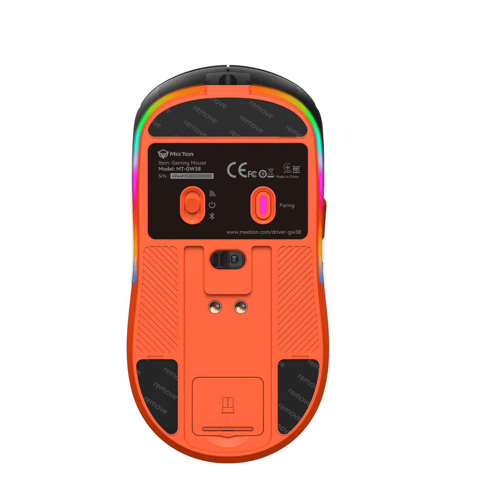 Meetion Air GW38 3-Mode Wireless & Bluetooth Gaming Mouse – Pixart PAW3104 Sensor, Rechargeable with Charging Base