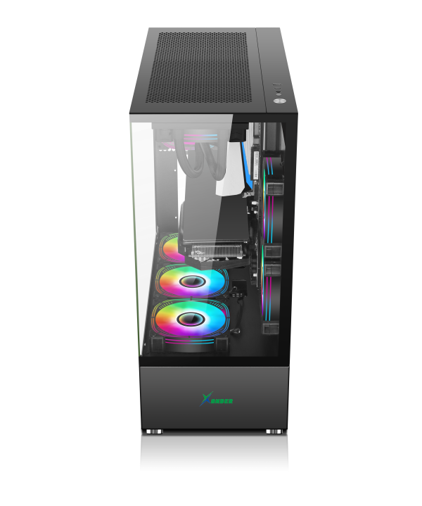 صندوق Xander Jupiter Mid Tower مع 6 مراوح Argb ووحدة إمداد الطاقة 850 واط 80+ برونزي PCIe 5.0 Atx 3.1