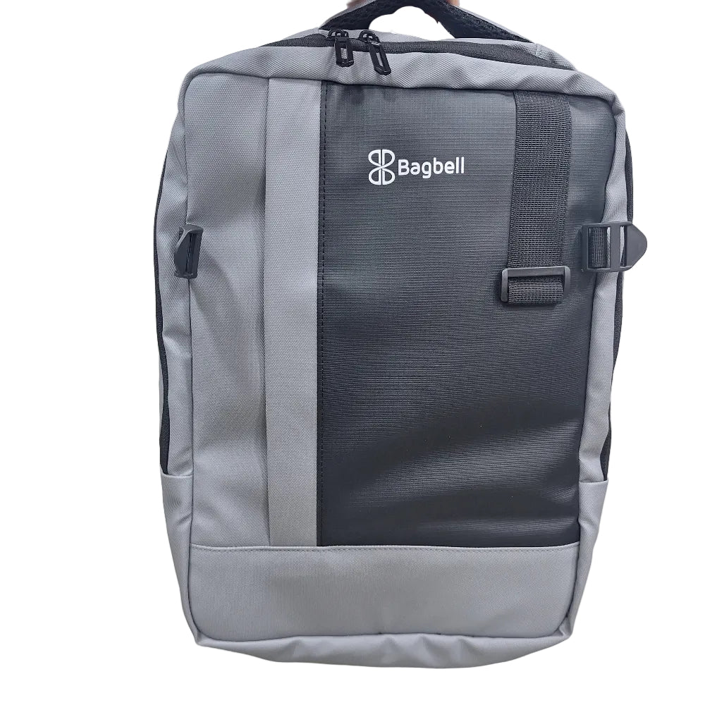 Bagbell 3010 Laptop Backpack Made by High Quality Material 2x Zipper fits up to 15.6 inch- Gray