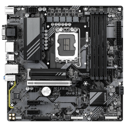 تدعم اللوحة الأم GIGABYTE B760M DS3H GEN5 DDR5 معالجات Intel Core من الجيل الثاني عشر والثالث عشر والرابع عشر مع فتحة PCIe 5.0 x16 وفتحتي PCIe 4.0 M.2