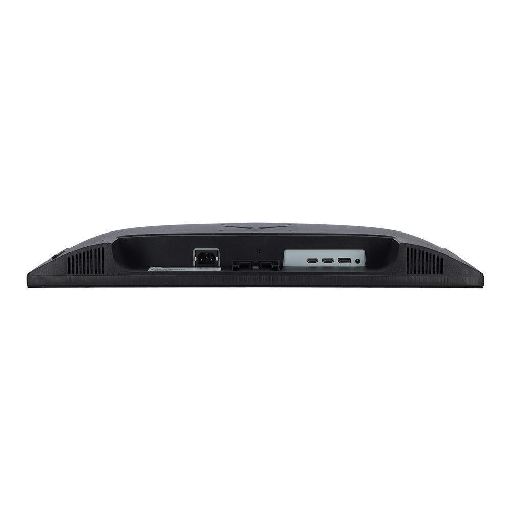 Black electronic device with ports on a white background