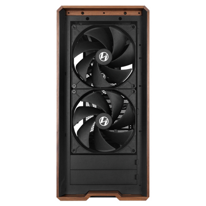 Lian Li LANCOOL 217 Genuine Walnut Wood Computer Case, Mid-Tower ATX PC Case with 5 Pre-Installed PWM Fans 2x170mm, 2x120mm & 1x140mm, Flexible PSU & Cable Installation - Black
