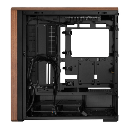 Lian Li LANCOOL 217 Genuine Walnut Wood Computer Case, Mid-Tower ATX PC Case with 5 Pre-Installed PWM Fans 2x170mm, 2x120mm & 1x140mm, Flexible PSU & Cable Installation - Black