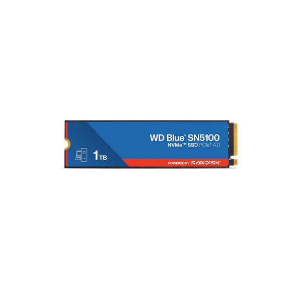 قرص SSD WD Blue SN5000 NVMe سعة 1 تيرابايت M.2 2280 PCIe Gen4 x4 سعة 5150 ميجابايت للقراءة و4900 ميجابايت للكتابة و600 تيرابايت للعرض 