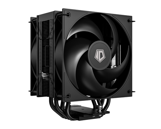 ID-COOLING FROZN dual fan CPU air cooler with black heatsink fins and two fans