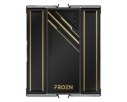 ID-COOLING black CPU air cooler with gold FR0ZN logo and vented side panels