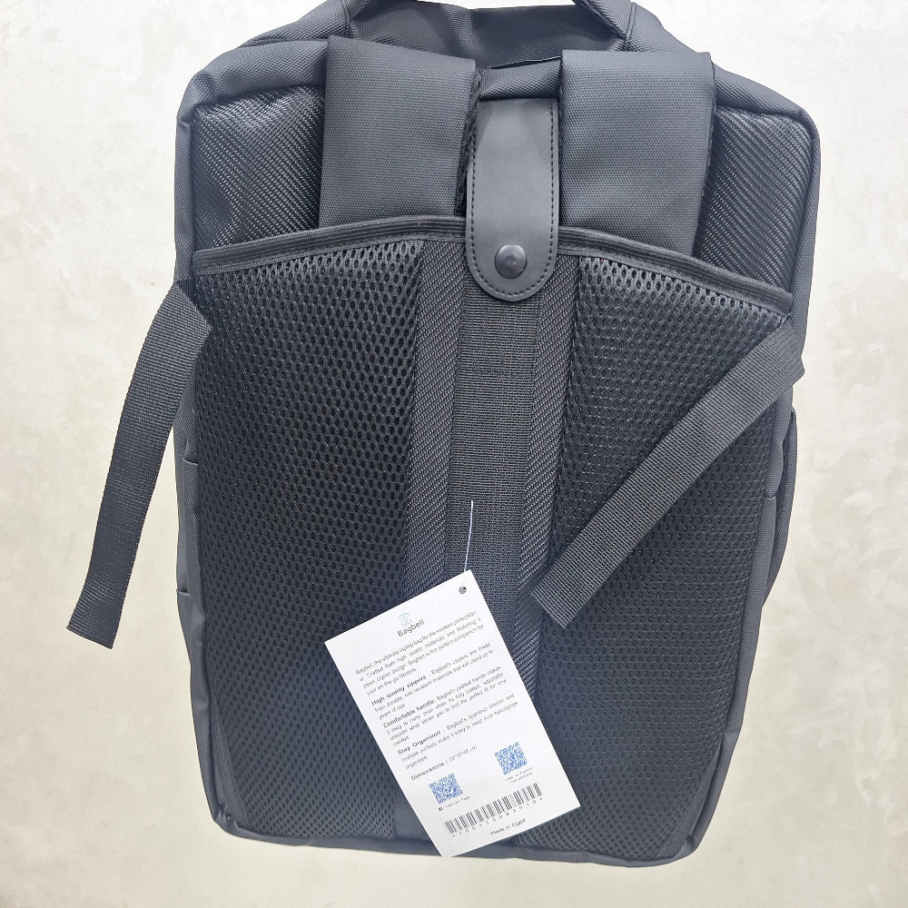 Bagbell 3010 Laptop Backpack Made by High Quality Material 2x Zipper fits up to 15.6 inch- black