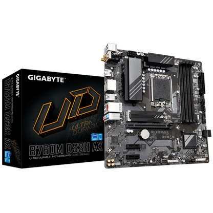 GIGABYTE B760M DS3H AX DDR5 Motherboard Supports Intel Core 12th-13th-14th Gen CPUs With 2xPCIe 4.0 M.2 Slots and DDR5 Memory