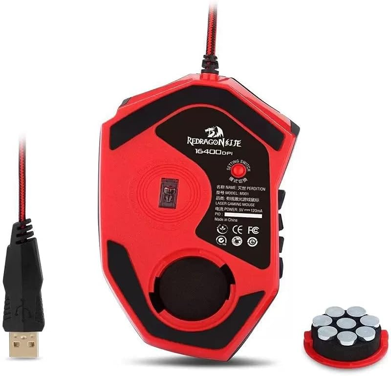 Redragon M901-2 Perdition 3 Black RGB 18 Button Programmable Gaming Mouse