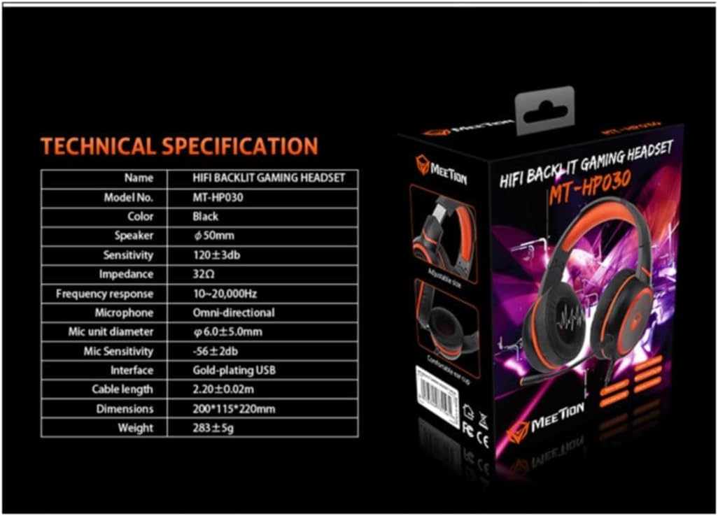 MEETION HP030 USB HIFI Virtual 7.1 Surround Sound Gaming Headset