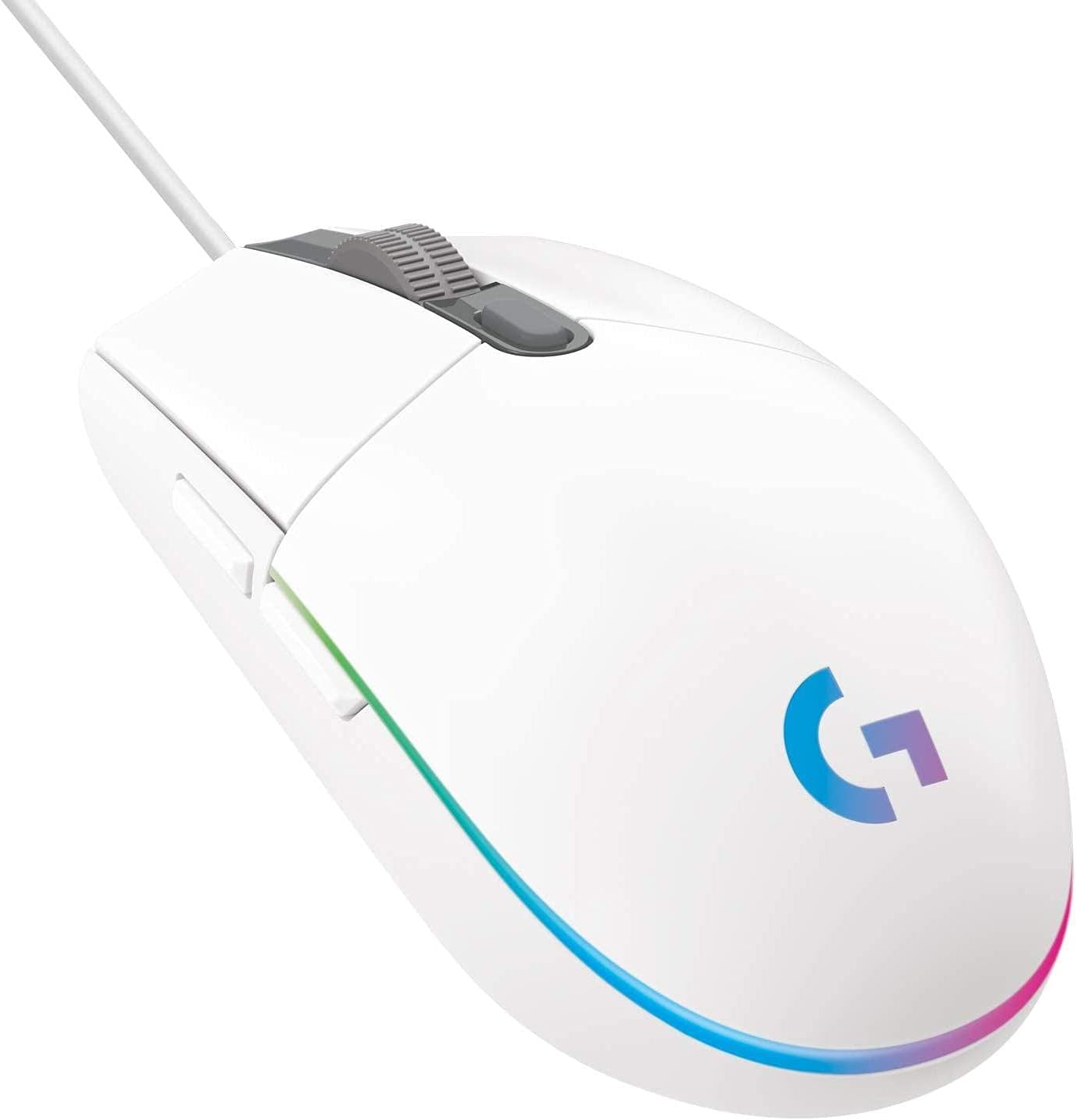 Logitech G102 USB Lightsync Gaming Mouse with Customizable RGB Lighting-white