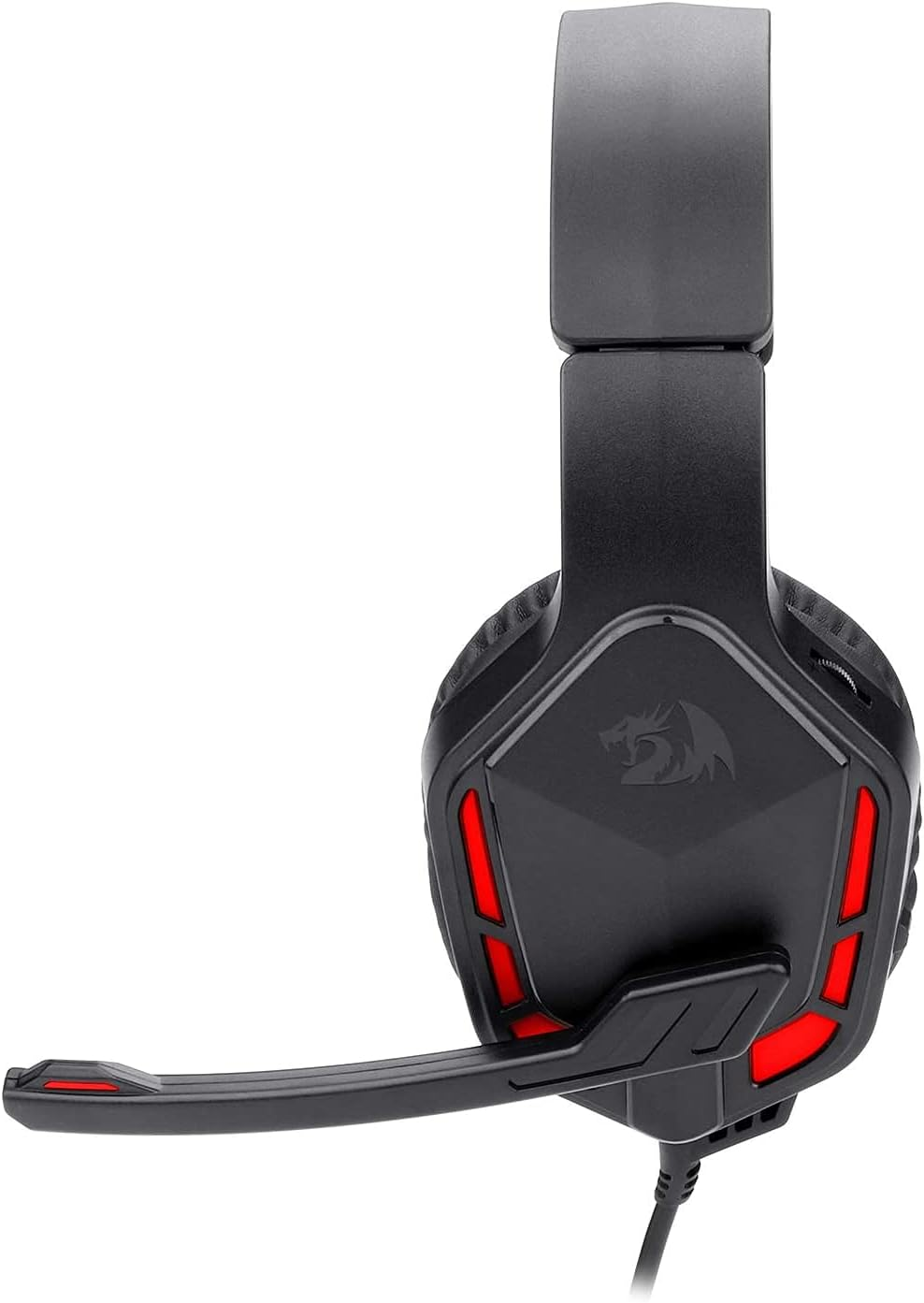 Redragon H220 THEMIS Red LED 3.5mm Wired Gaming Headset - Black