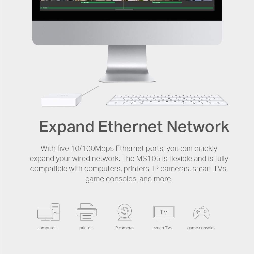 MERCUSYS MS105 5-Port 10/100Mbps Desktop Switch