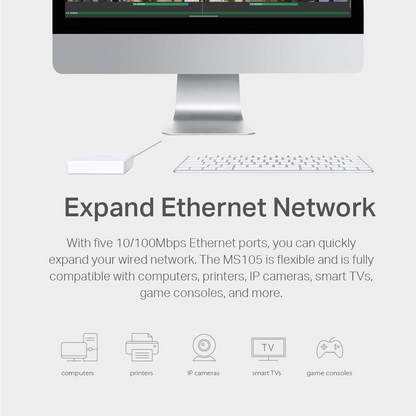 MERCUSYS MS105 5-Port 10/100Mbps Desktop Switch