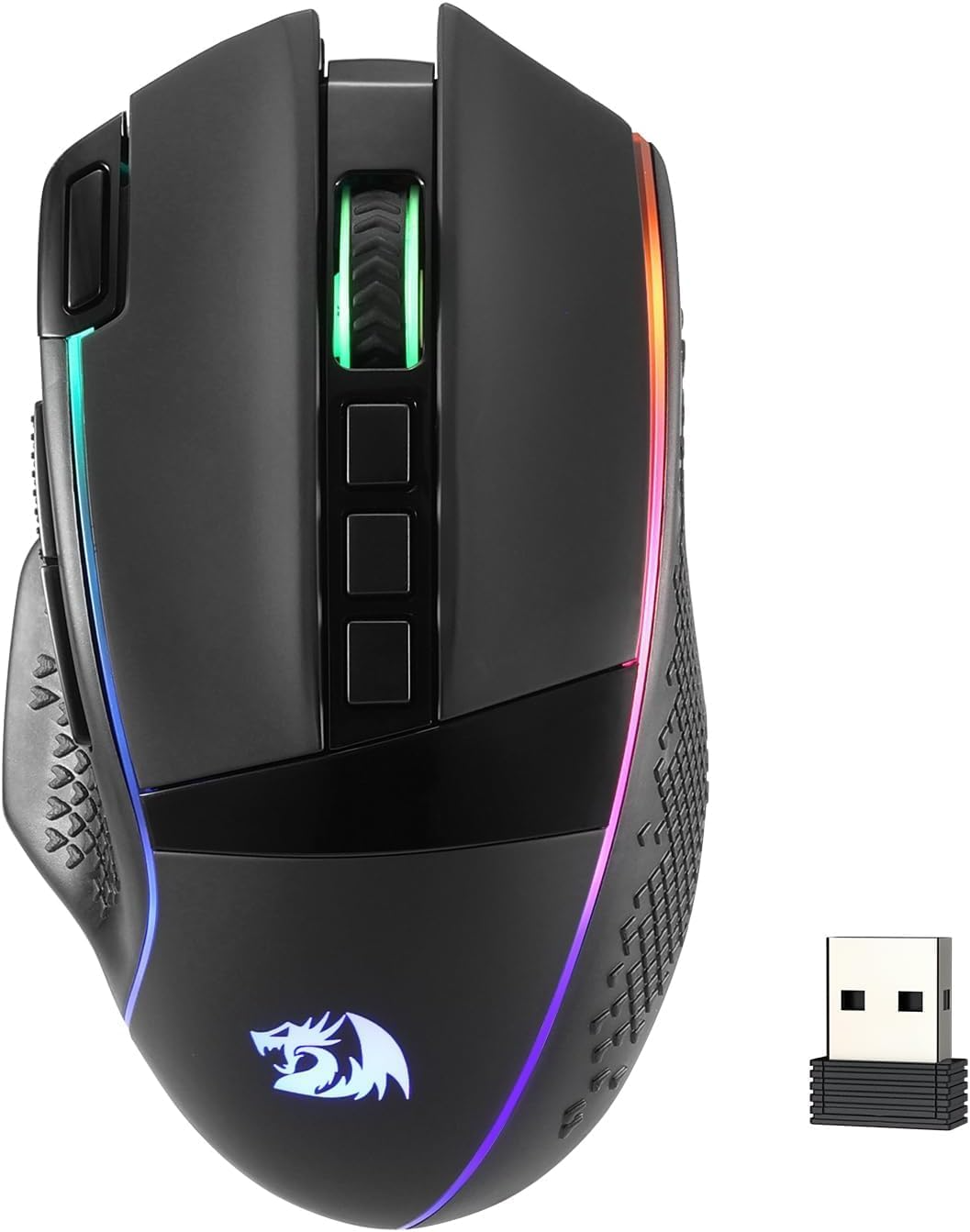 Redragon M991 RGB ENLIGHTENMENT PRO Wireless / Wired Rechargeable Gaming Mouse – 26000DPI – 9 MMO Buttons