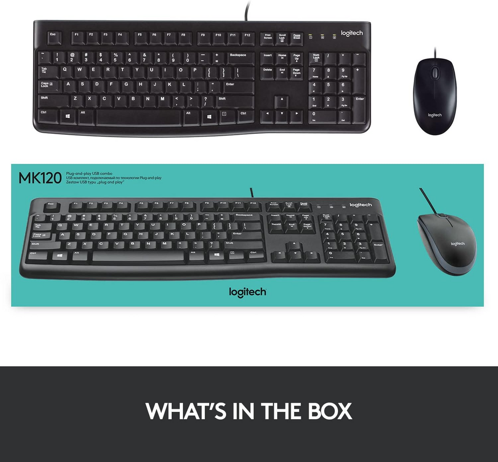 Logitech Wired MK120 – AR/EN edition Keyboard and Mouse Combo