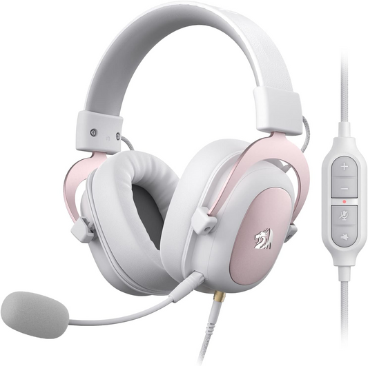 Redragon H510 Zeus 2 White Wired Gaming Headset - 7.1 Surround Sound - Memory Foam Ear Pads - 53MM Drivers - Detachable Microphone - Multi Platforms for PC, PS4/3 & Xbox One/Series X